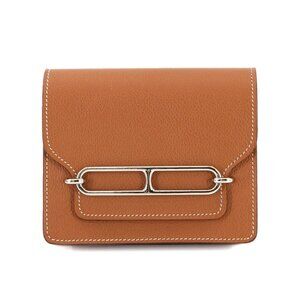 HERMES Roulis Slim Wallet Ever Color Brown U Purse 90277045